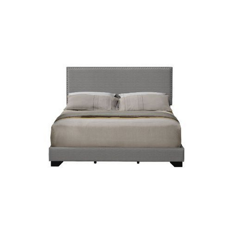 Grand lit tapissier standard Ravshan, Gris, Grand