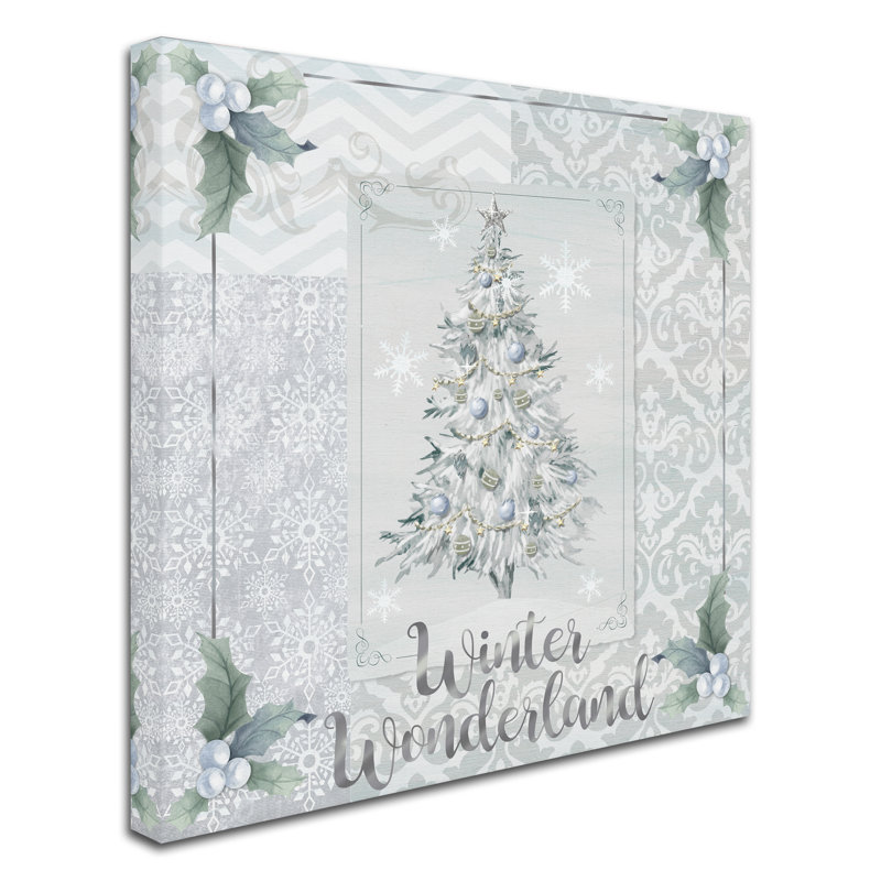«White Xmas» par Fiona Stokes-Gilbert - reproduction d'art graphique sur toile, H 14 po x l 14 po