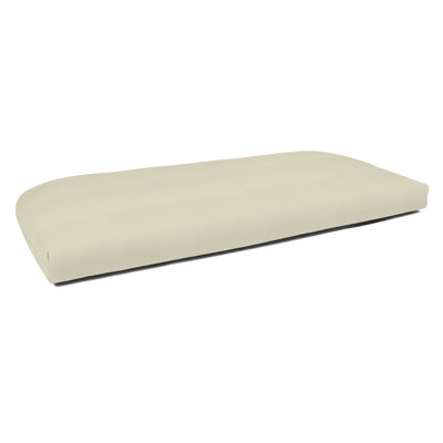 Casual Cushion Solid Sunbrella® Fabric 1-Piece Indoor/Outdoor Wicker Bench Cushion, 43.5"W x 19.5"L, Canvas Canvas