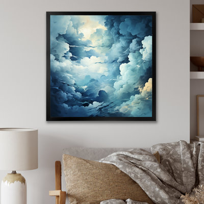Tempête de nuages bleus et blancs sur toile