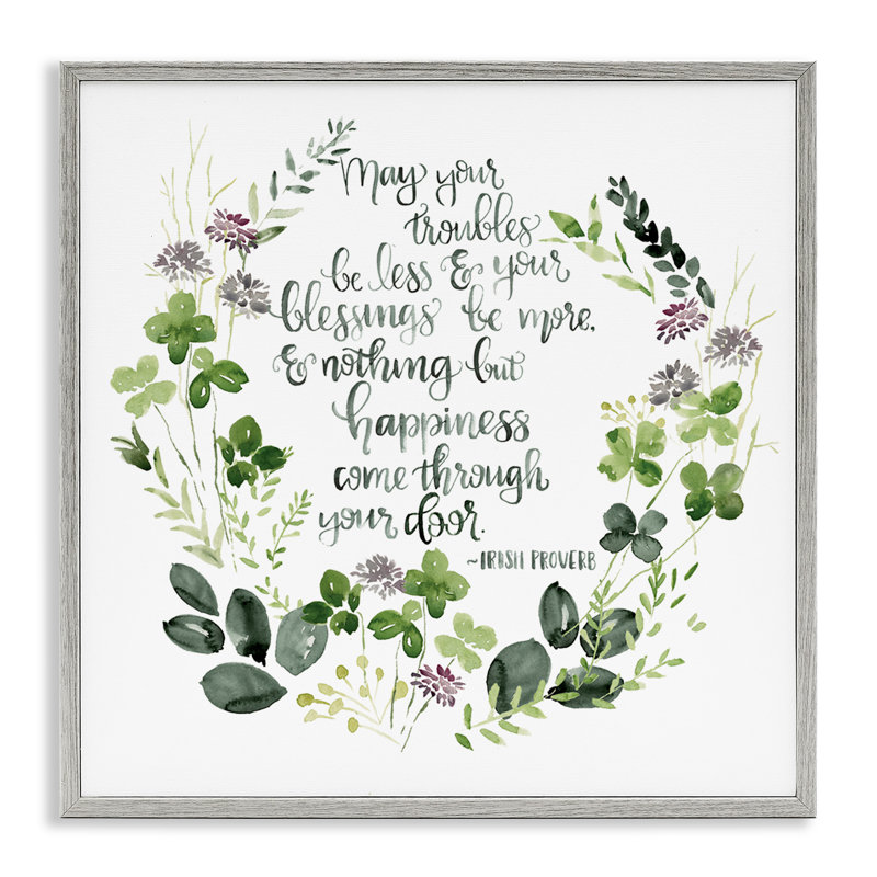 Couronne de fleurs sauvages «Trouble Less Less Proverbs» par Jennifer Paxton Parker - Impression, H 24 po x l 24 po