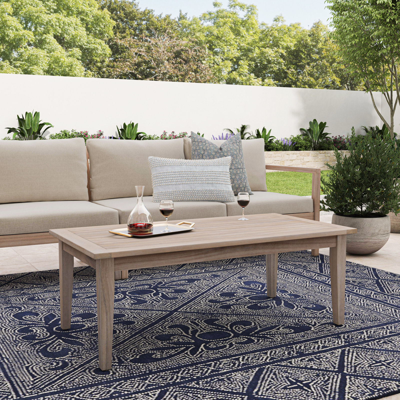 Amina 46" Acacia Patio Table