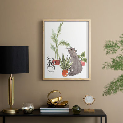 PurrfectPlantsIV Framed Print - Solid Wood