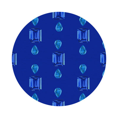 Gem Sapphires Vegan Leather Round Pebble Placemat