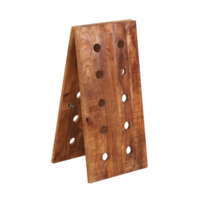Mogens 20 Bottle Solid Wood Floor Wine Bottle Rack in Brown