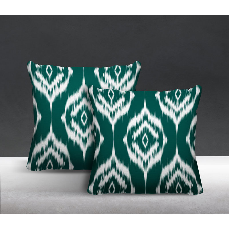 Ash No Decorative Addition Outdoor Reversible Throw Pillow, 19" x 19", Emerald