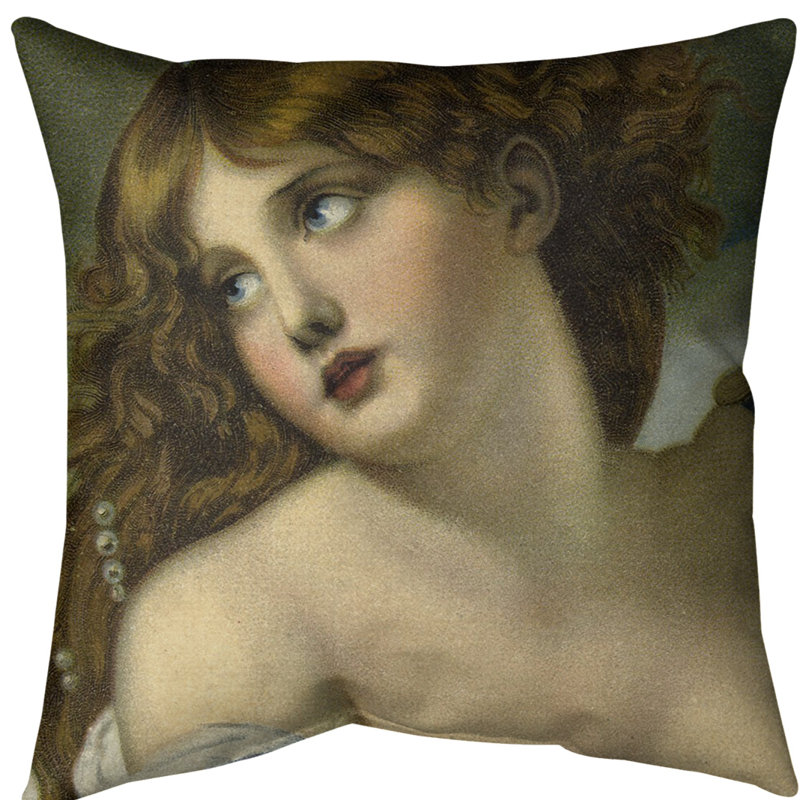 Jean-Baptiste Greuze Throw Pillow, Blue, Poly Fill, Spun Polyester