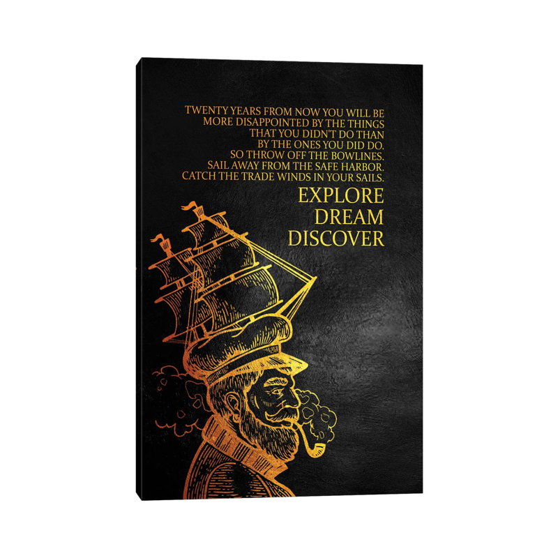 Explore Dream Discover by Adrian Baldovino - Wrapped Canvas Painting, 20.32 cm H x 30.48 cm W x 1.91 cm D