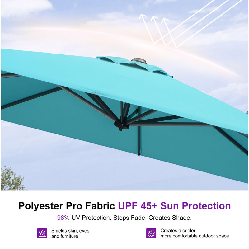 Parasol en porte-à-faux 96 po Sharis, Bleu