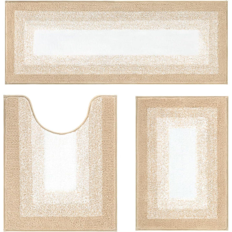 Ensemble de tapis de bain 3 pièces absorbant et antidérapant