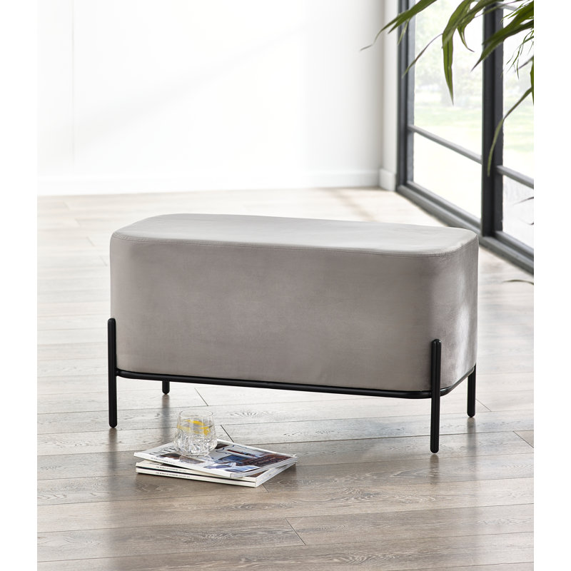 Winona 82cm Wide Rectangle Footstool Ottoman, Grey