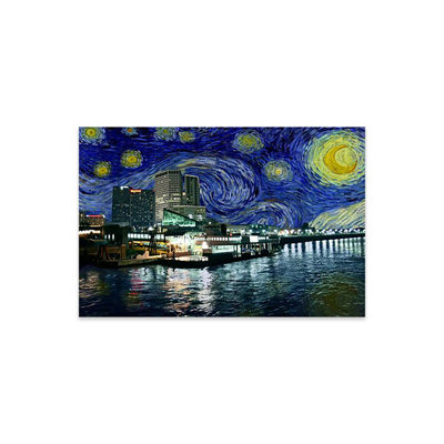 Nouvelle-Orléans, Louisiane, nuit étoilée, impression sur verre acrylique