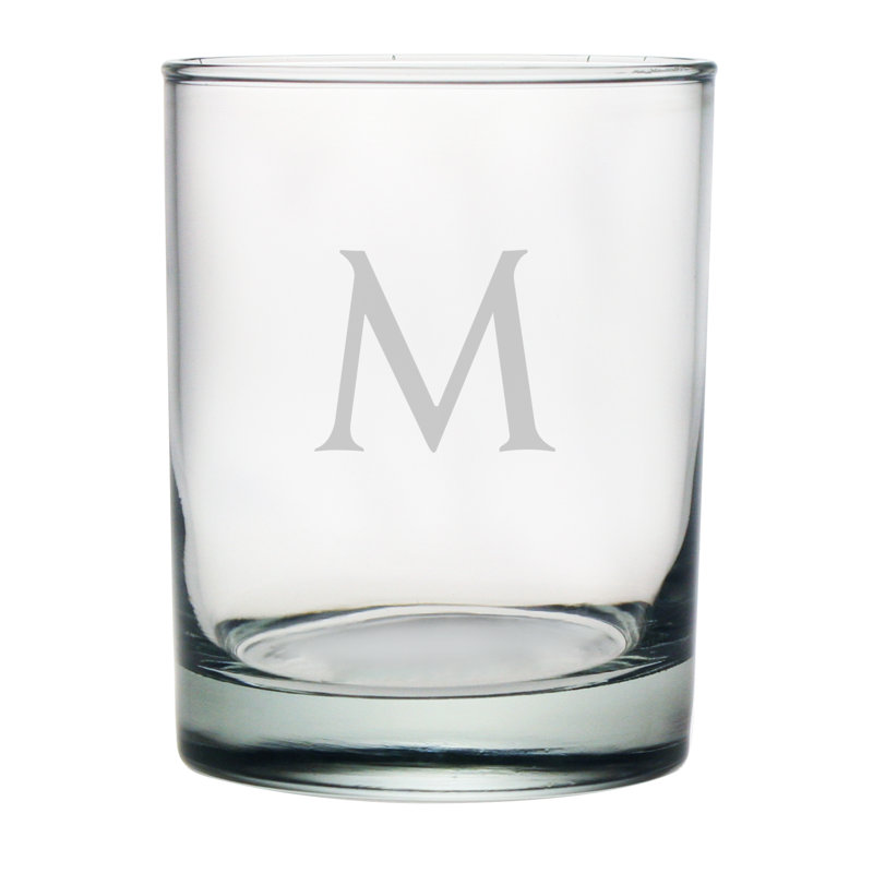 Block Monogram 14oz. Whiskey Glass Set