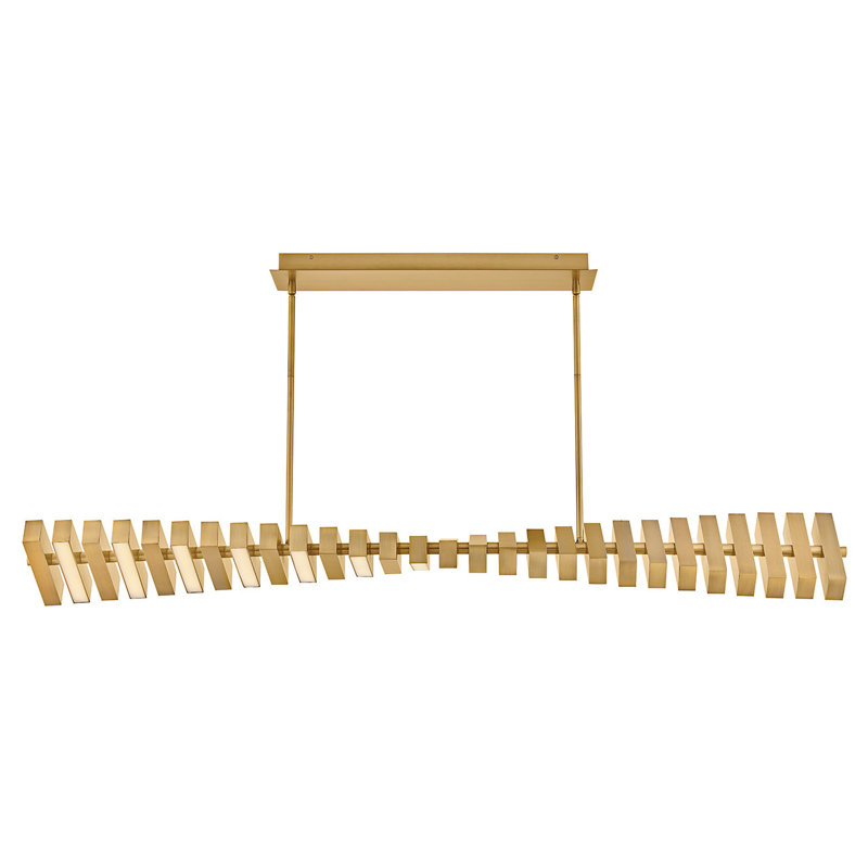 Stitch Steel Dimmable LED Chandelier, Lacquered Brass