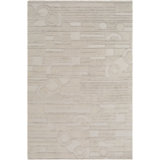 Transcendence Hand Knotted Wool Geometric Area Rug in Beige