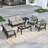 Polett Teak Outdoor Six-person Patio Set With Cushions And Two Tables-91246495-91246480