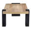 Table basse Bonne, plateau rectangulaire de 60 pouces de largeur, chêne blanc fabriqué à la main et noir sablé