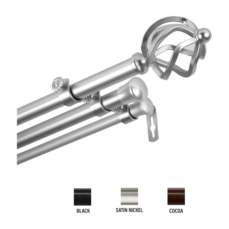 Curve 13/16" Triple Curtain Rod