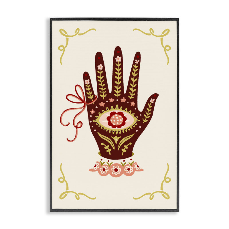 Estampe numérique boho style populaire, design par Hannah Moren, H 18 po x l 12 po, Giclée encadrée noir minuit