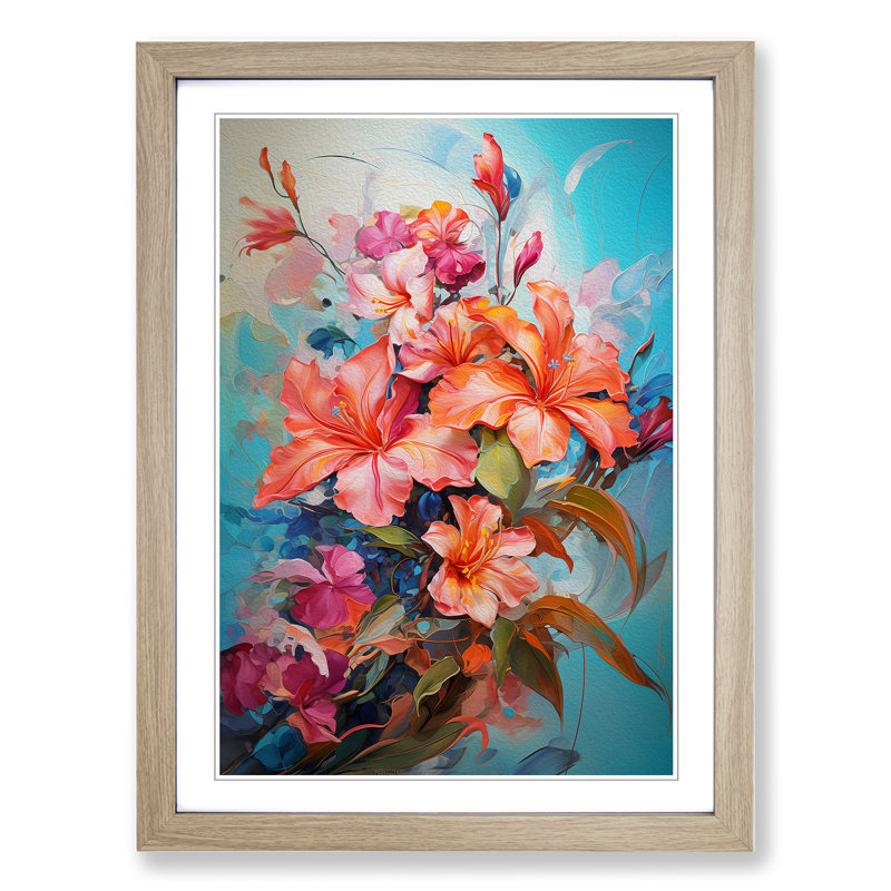 Single Picture Frame Print on Wood, Oak Framed, 46cm H x 34cm W