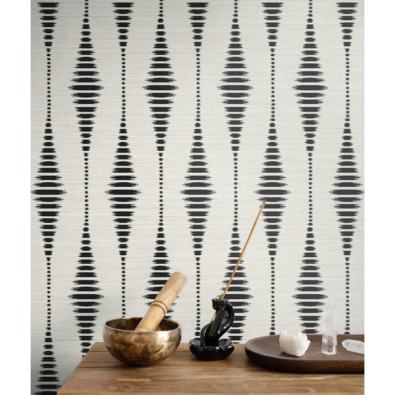 Arinah Peel And Stick Wallpaper, Ebony/Linen