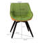 Un ensemble de 4 chaises de salle à manger, une chaise de cuisine de style médiéval moderne, des chaises décoratives en polyuréthane avec des pieds en métal noir, convenant à la maison et à la cuisine (vert et orange)-79502929