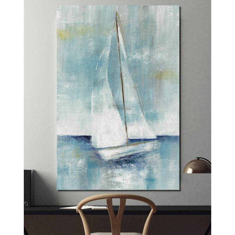 « out voilier ii », impression, H 27 po x l 18 po x P 1,5 po, Toile tendue