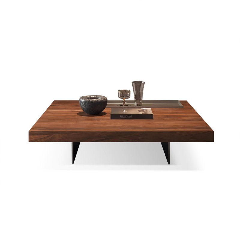 Walnut Manufactured Wood Square Coffee Table