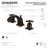 Kingston Brass Millennium Two-Handle 3-Hole Deck Mount Widespread Bathroom Faucet with Brass Pop-Up Drain-54357453