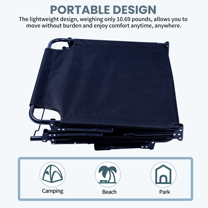 Heavy-Duty Folding Portable Camping Cot with Steel Frame
