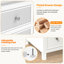 Ensemble de meuble-lavabo double 60 po avec armoire en bois blanc Lunavia-1331642387