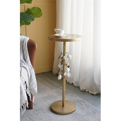 Table d'appoint ronde en fer D12x28,5 "