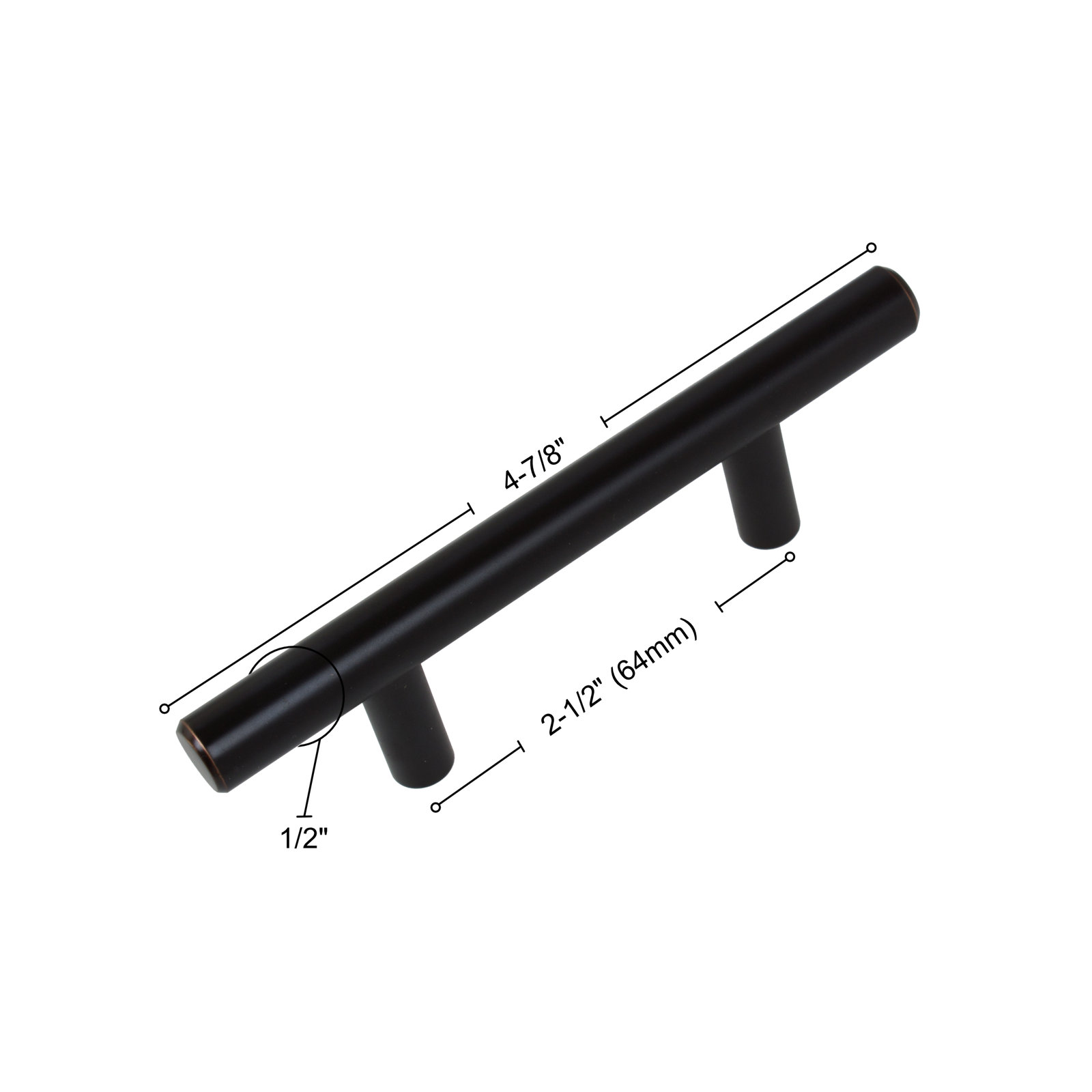 Roman Modern Bar Cabinet Pull, Oil Rubbed Bronze, 2 1/2"
