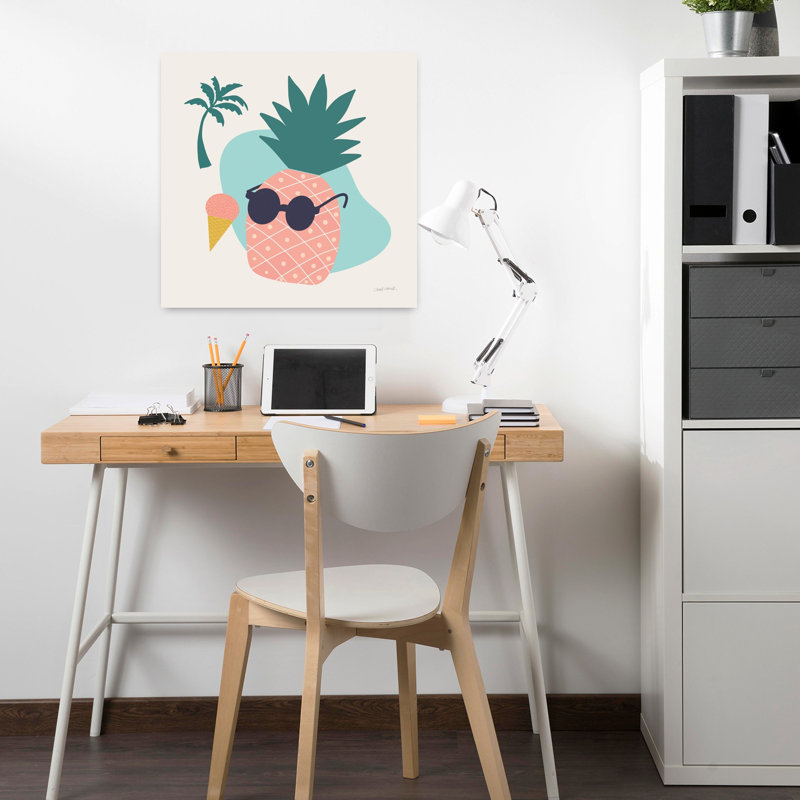 Palmier ensoleillé II, art tropical, H 18 po x l 18 po