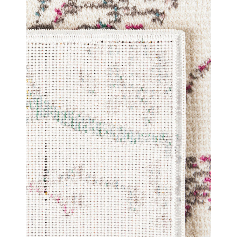 Adelin Floral Green/Purple/White Area Rug, Square 4'1"