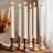 Fluted Ribbed Grooved LED Flameless Taper Candles, Remote, On/Off Button, Battery Operated, 12 Pack-961783819