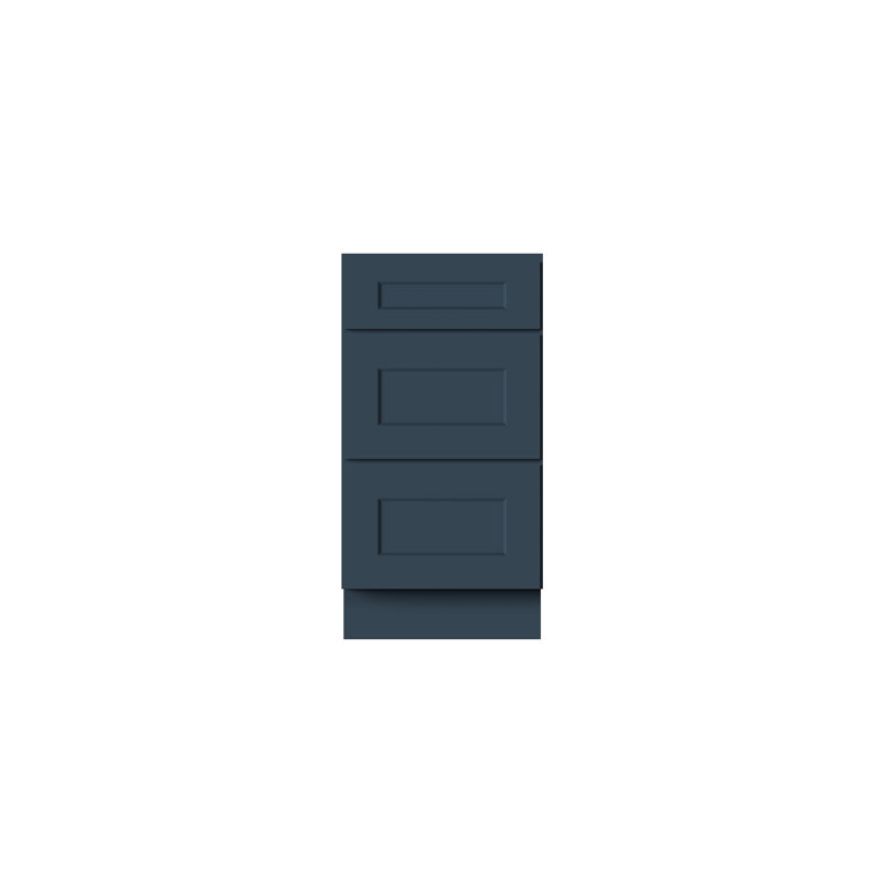 Armoire inférieure à 3 tiroirs DL Cabinetry (prête à assembler) de style Shaker l 18 po x H 34,5 po x P 24 po - Cyber gris