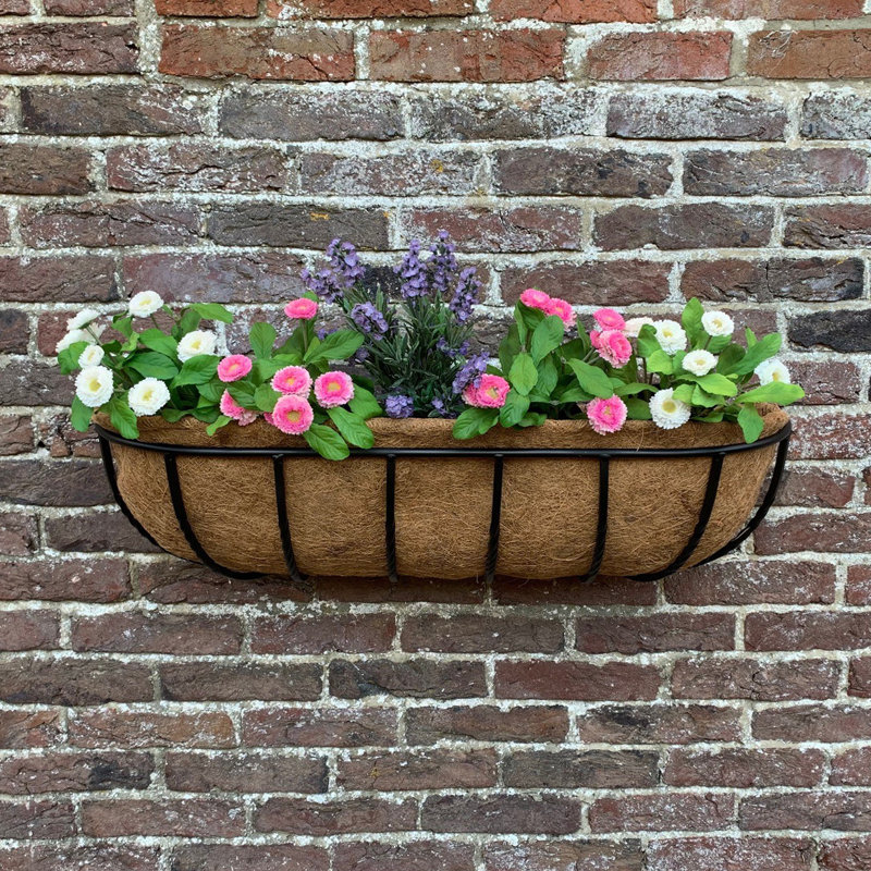 Alan-John Metal Wall Planter, 20cm H x 75cm W x 20cm D