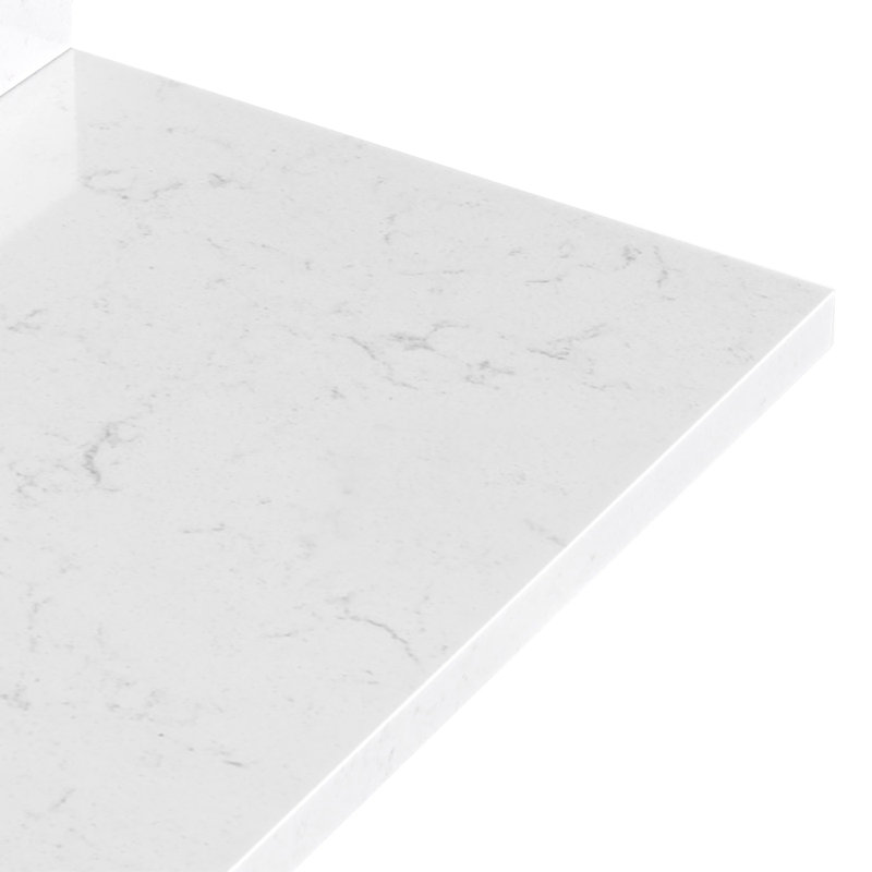ARIEL Kelly 60 Single Sink Bathroom Vanity with Carrara Quartz Top, Oak, Rectangular, 60"