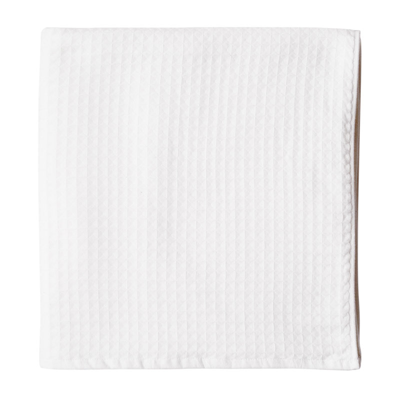 Serviette de bain 100% coton Waffle Twist, Blanc