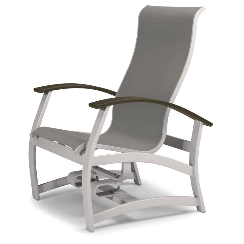 Askar Swivel Powder Coated Aluminum Outdoor Lounge Chair, Alloy Sunbrella®, Textured Desert, Beachwood P40