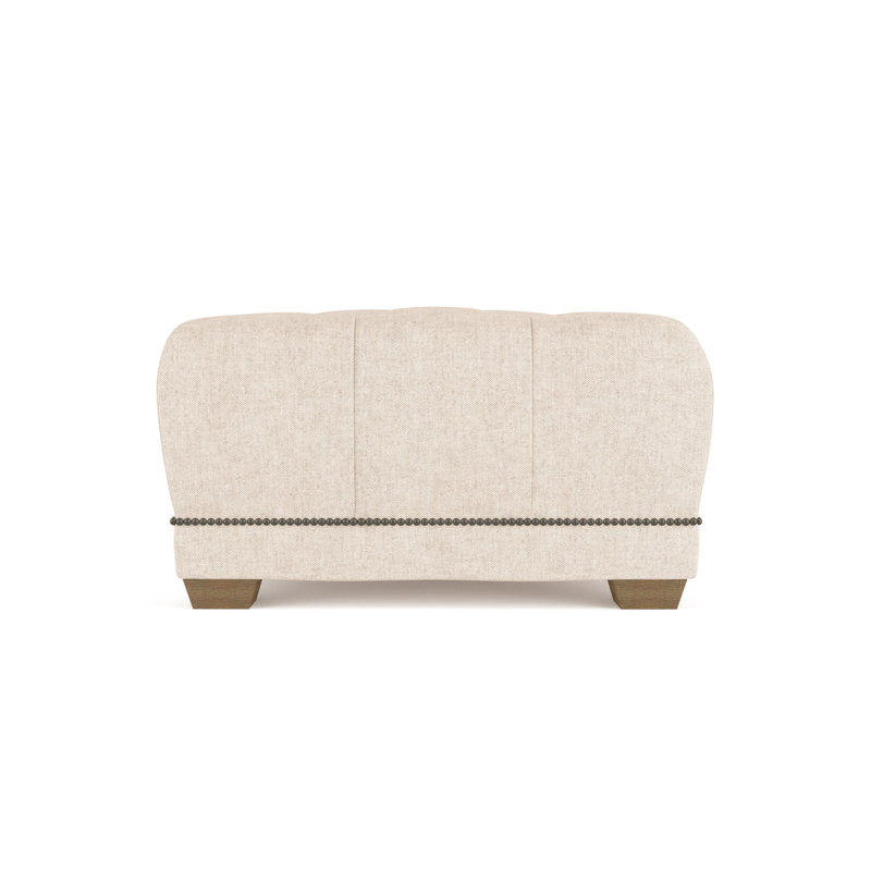 Hudson Ottoman, Plush Velvet Oyster, Weathered