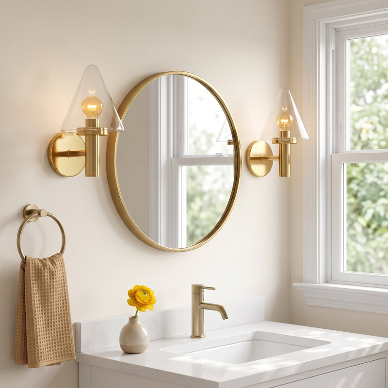 Evana 1 - Light Bath Sconce, Aged Brass