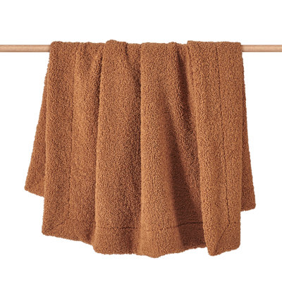 Teddy Soft Plush Textured Fluffy Classic Chic Modern Rustic Cozy Boucle Throw Blanket