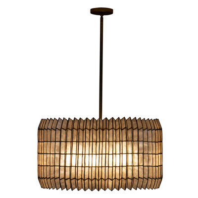 Lustre de feuille d'or oxydé 28 pouces 8 lumières (40 watts) Fractal