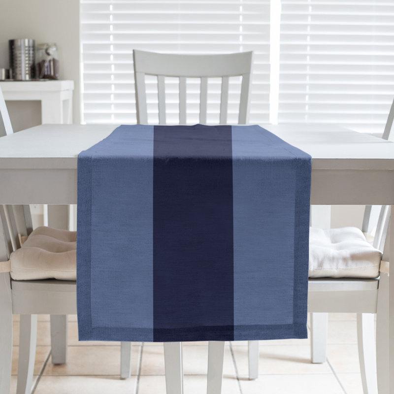 Basketball Table Runner, 72" L x 16" W, Poly Twill, Memphis Blue/Navy/Blue