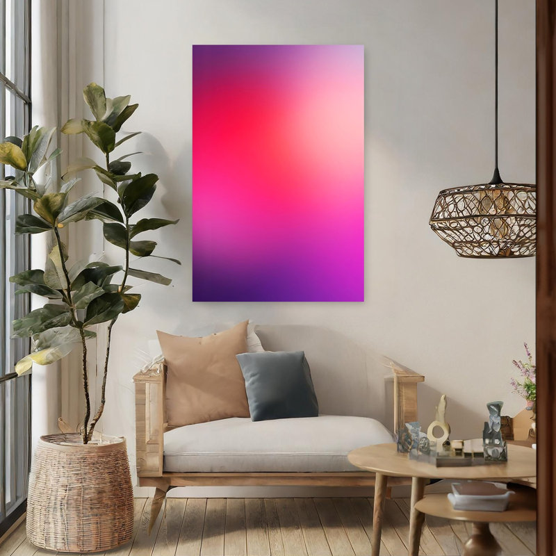 Abstrait, mélange de couleurs, abstrait, contemporain, violet, impression murale, 48" H x 32" W