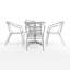 Amadea Square Aluminum Dining Table and 4 Slat Back Chairs Set-205279146-205279145