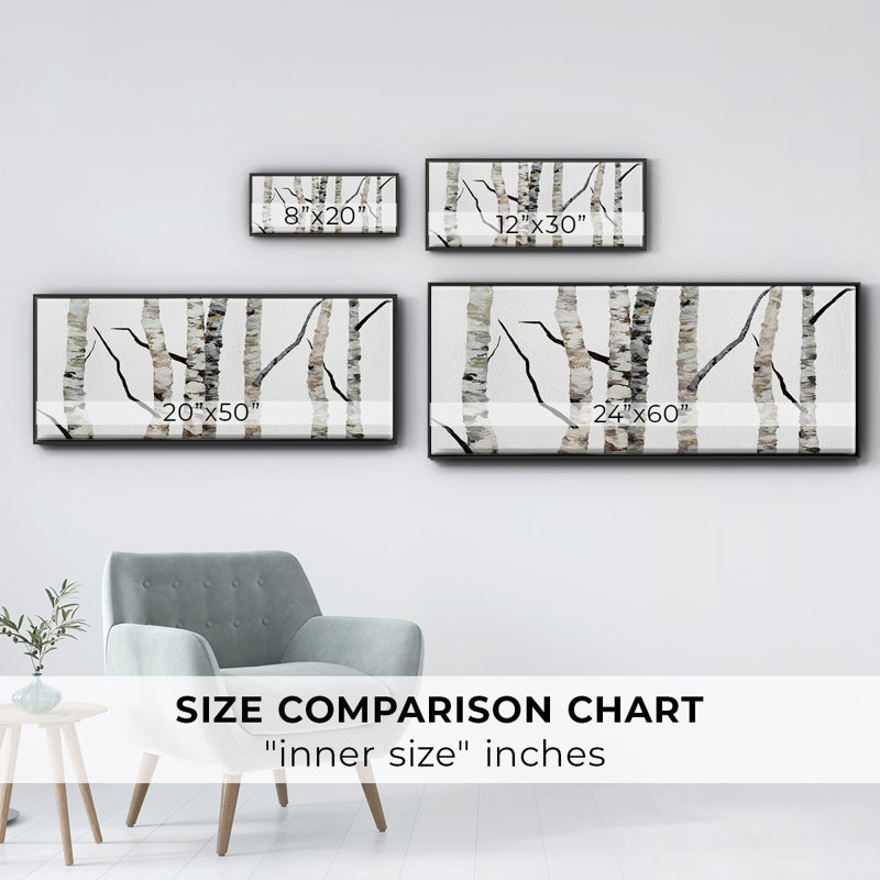 Birch Trees II- Framed Canvas, 24" H x 60" W