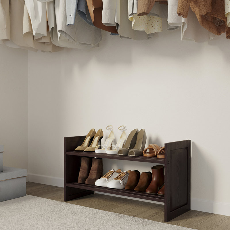 Solid Wood Shoe Storage Rack, Espresso